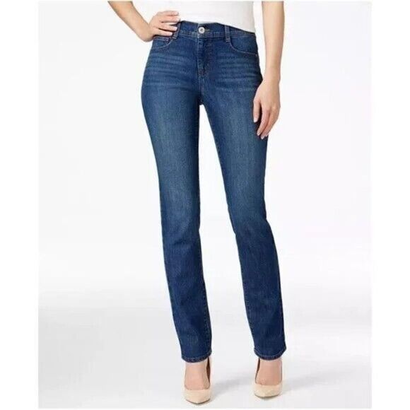 Stye& Co Hi Rise Slim-Leg curvy Fit  Jeans, Short, 10S, Vernona Wash - Picture 1 of 10